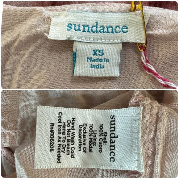 SUNDANCE Gemi Embroidered Floral Pink Tie Dye Boho Midi Dress Size XS NEW - Picture 12 of 12